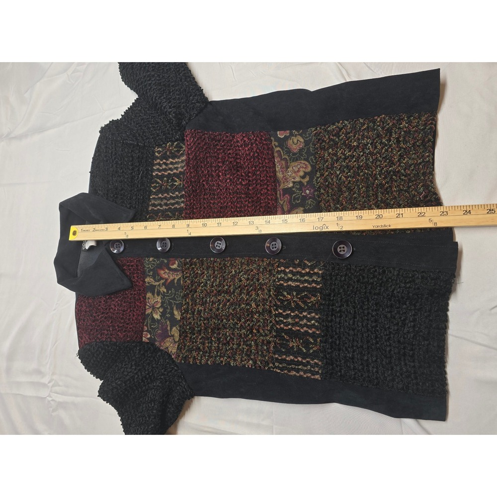 Vintage First Option Patchwork Button Up Cardigan… - image 7